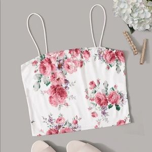 floral print cami crop top